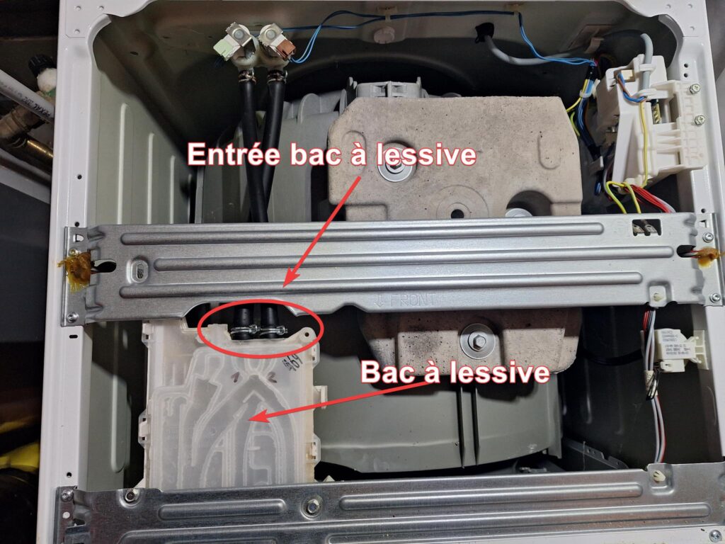 Bac à lessive sur machine à laver Electrolux